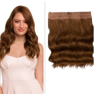 Invisible Wire Hair Extensions #4 Medium Brown Luxurious Brown Hair Extensions